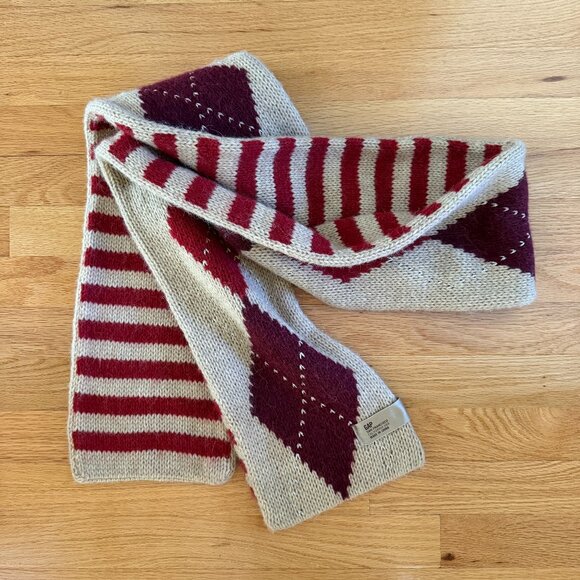 GAP San Francisco California Argyle Alpaca Blend Knit Scarf Reversible - Picture 6 of 10